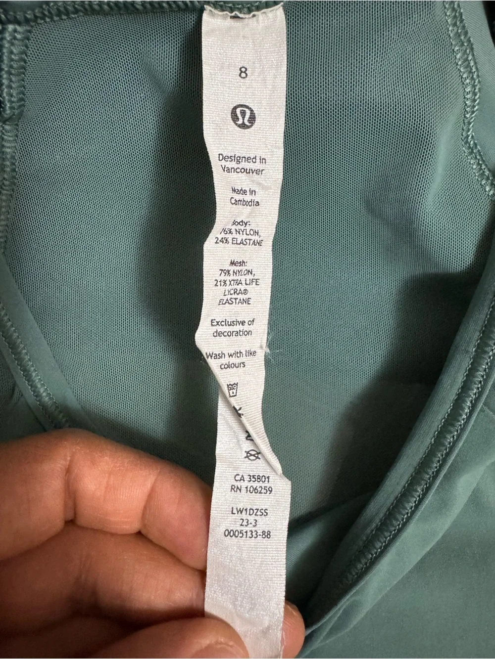 lululemon athletica sleeveless performance tank - teal green
